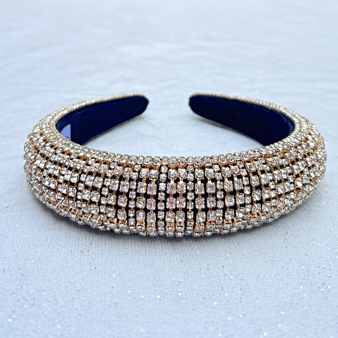 Gold Headband with Diamante Statement Headband Sparkly