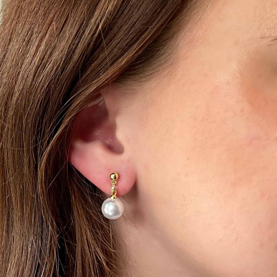 Gold Pearl Drop Clip On Earrings 