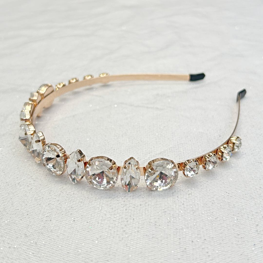 Gold Headband with Crystal Jewelled