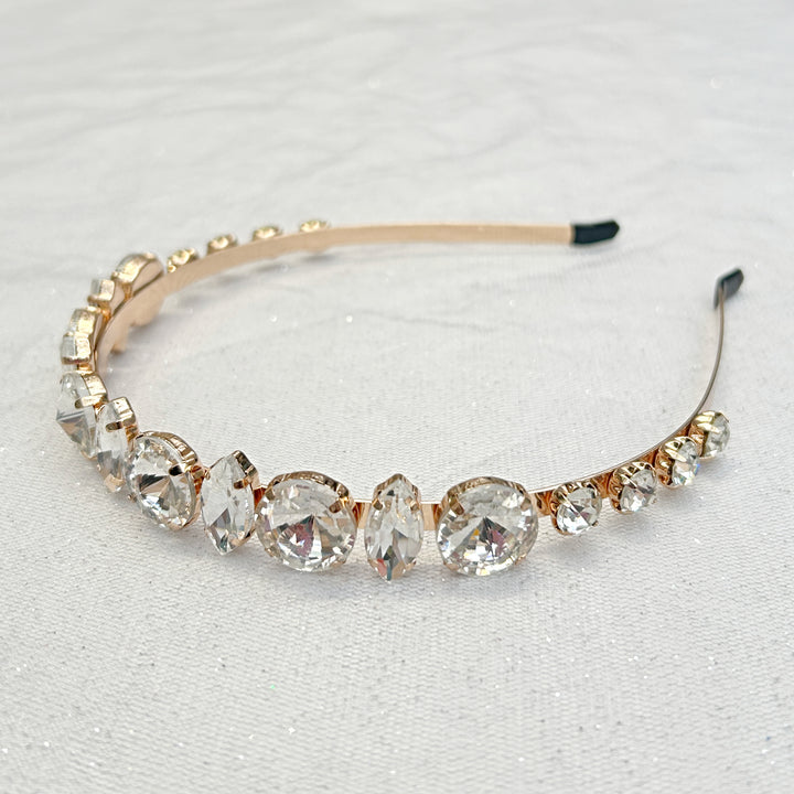 Gold Headband with Crystal Jewelled