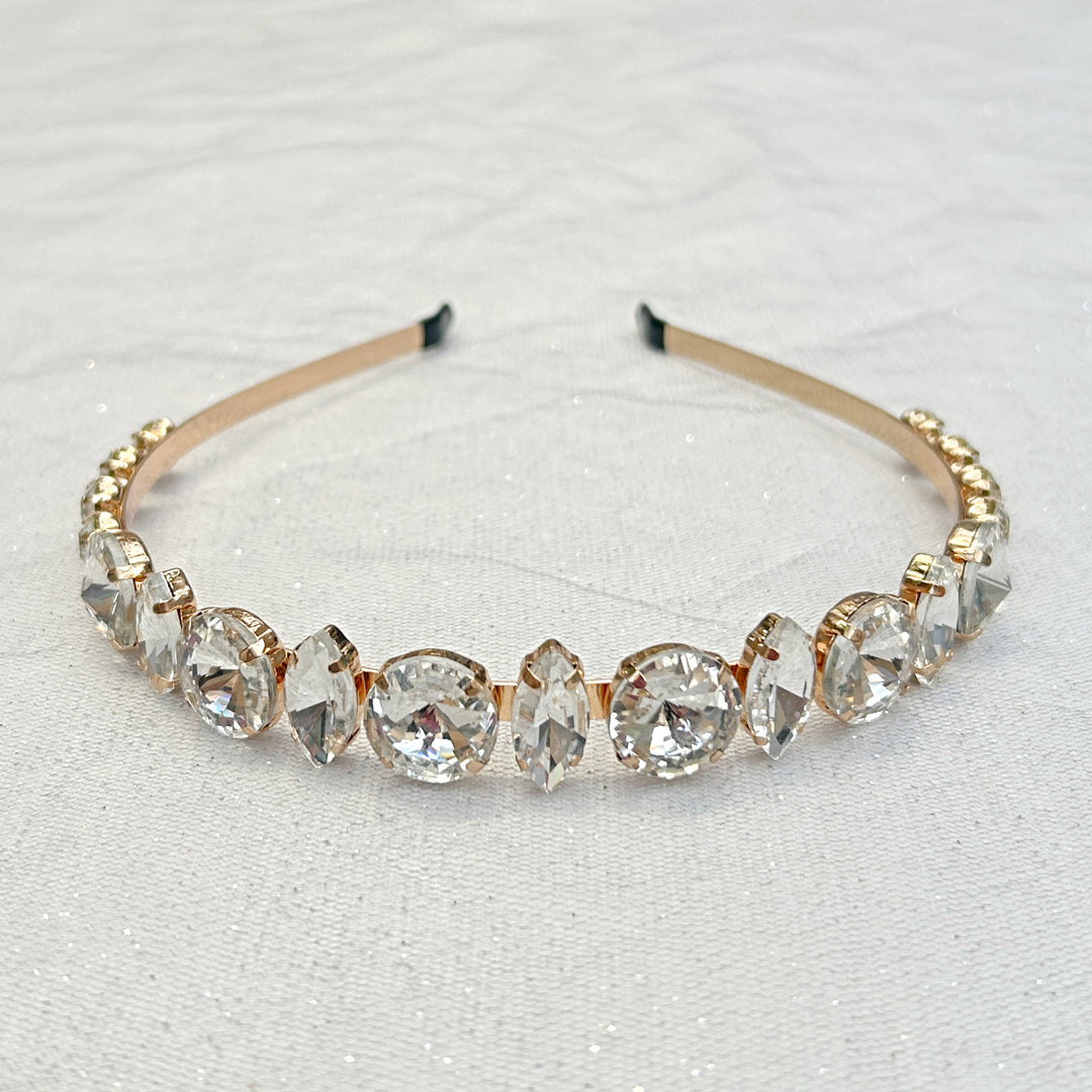 Gold Headband with Crystal