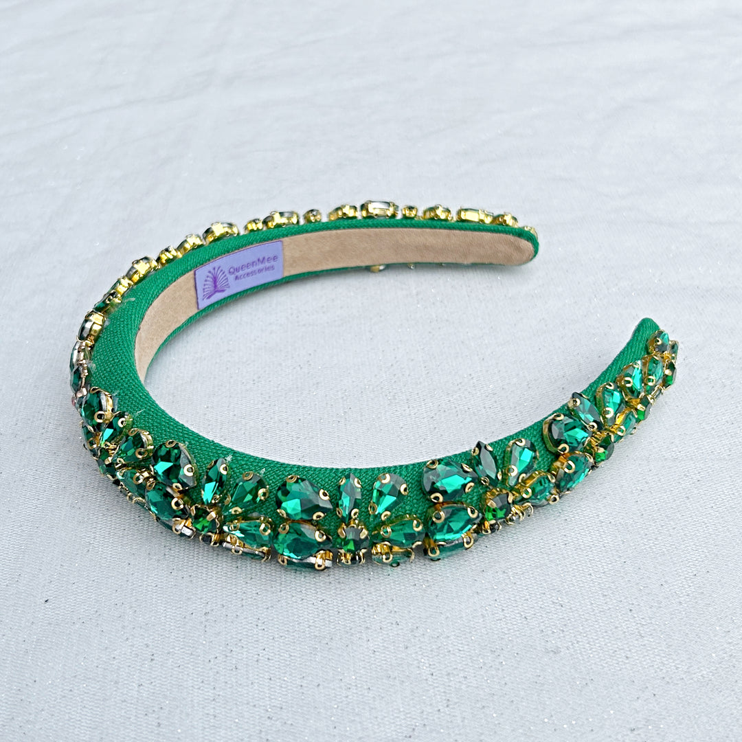 Green Jewelled Headpiece Crystal Headband Gems