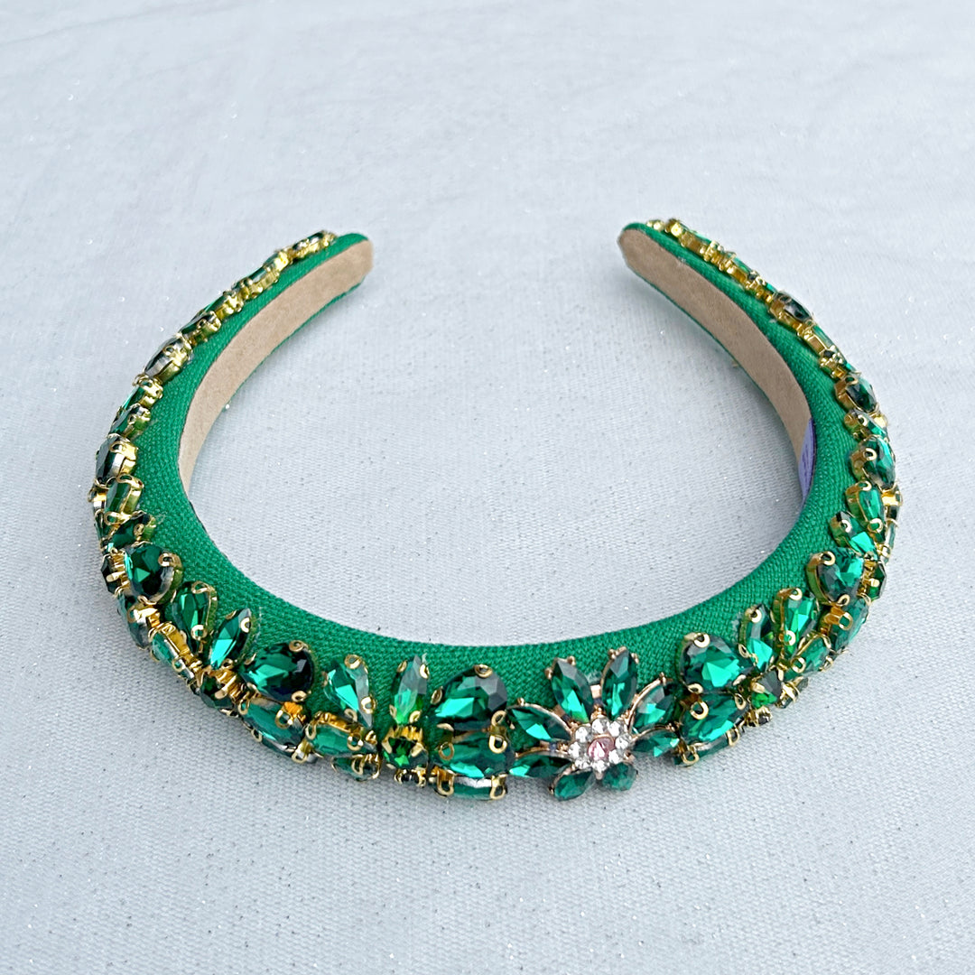 Green Jewelled Headpiece Crystal Headband