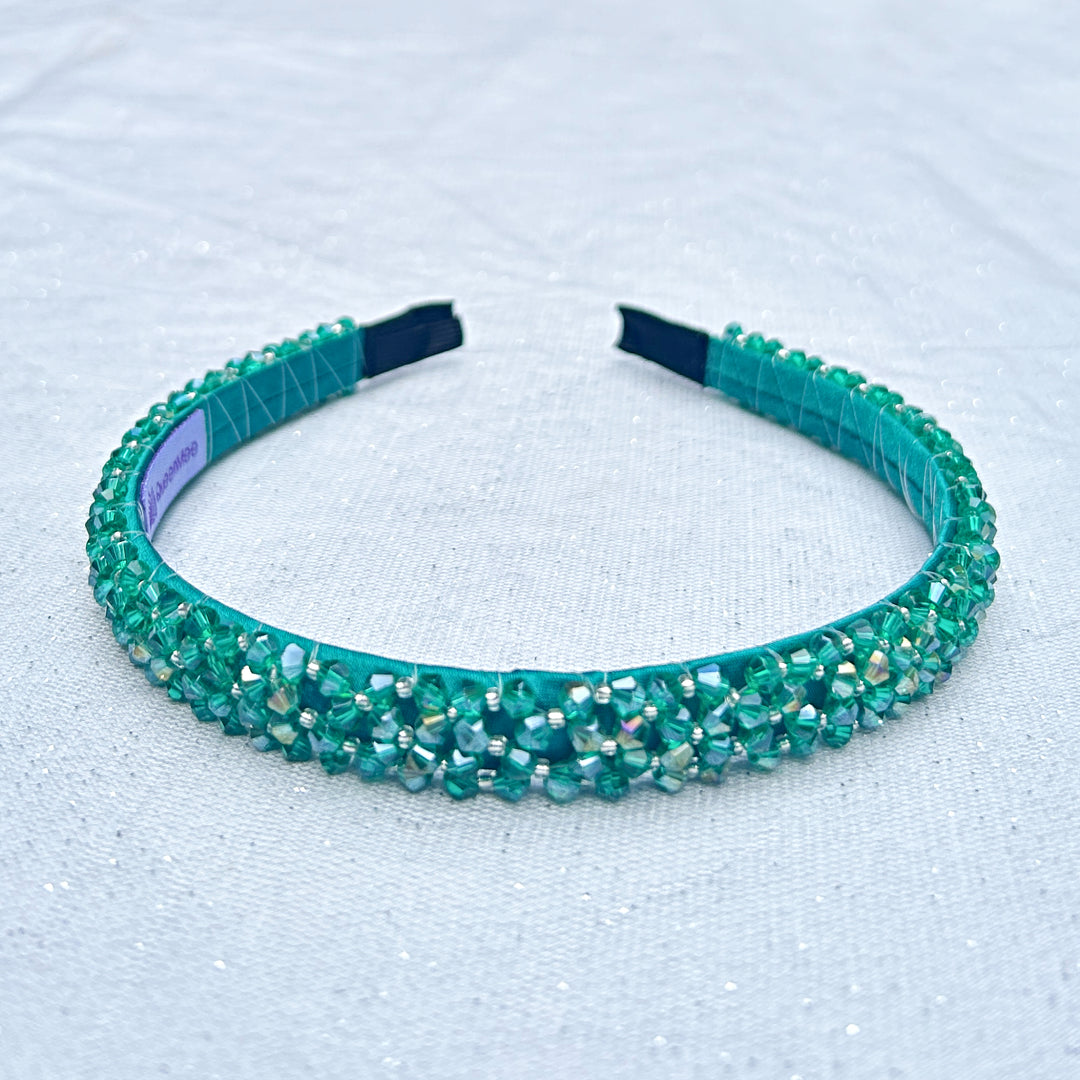 Green Headband Thin Headband Sparkly