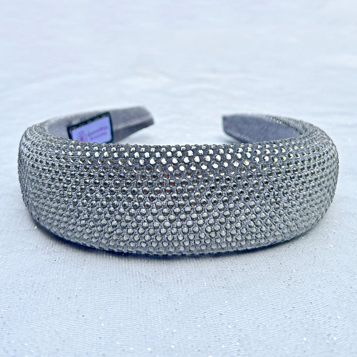 Grey sparkly hair band padded headband