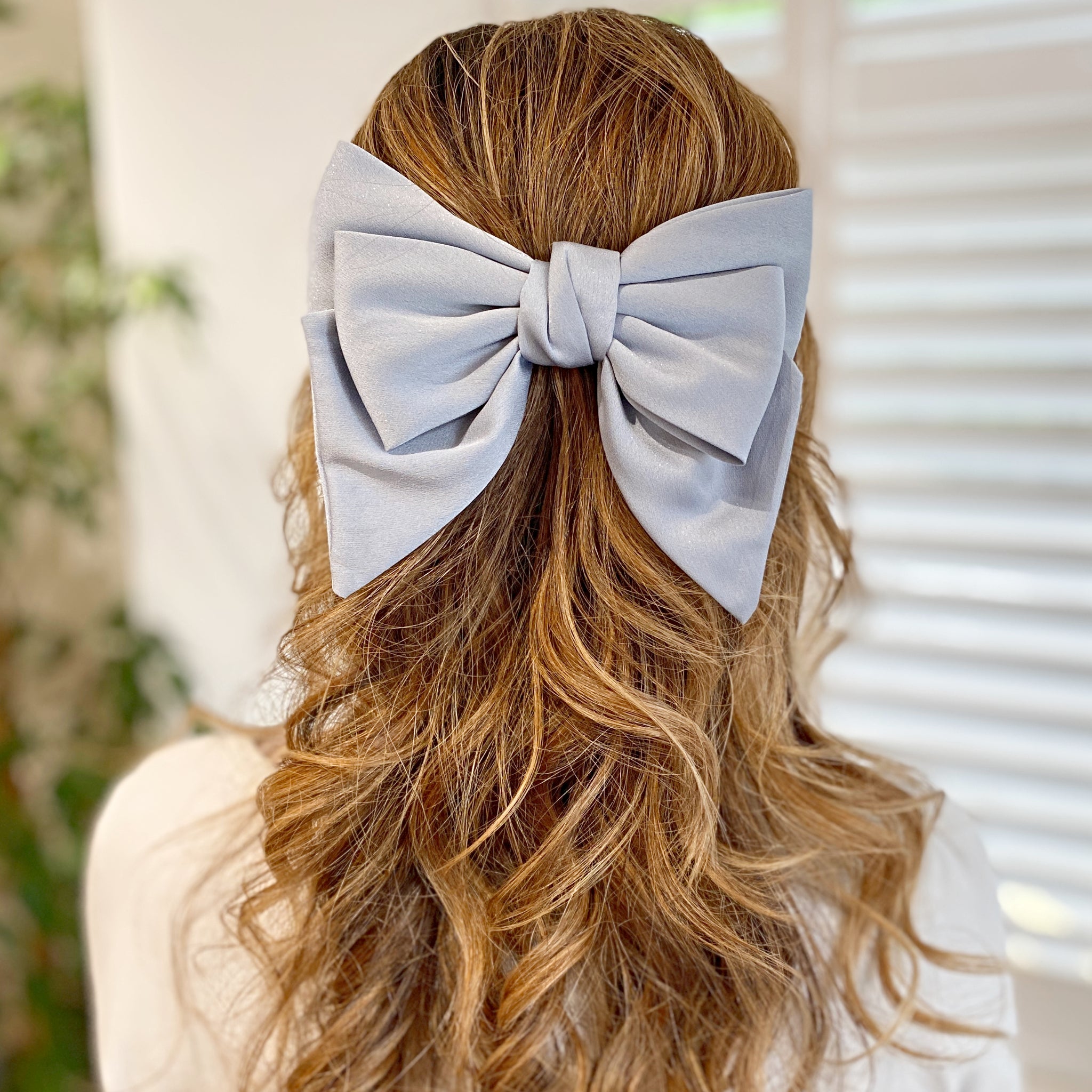 Light Blue Satin Hair Bow Light Blue Hair Clip | Blue Hair Clip