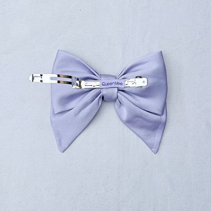 Lilac Satin Hair Bow Hair Clip