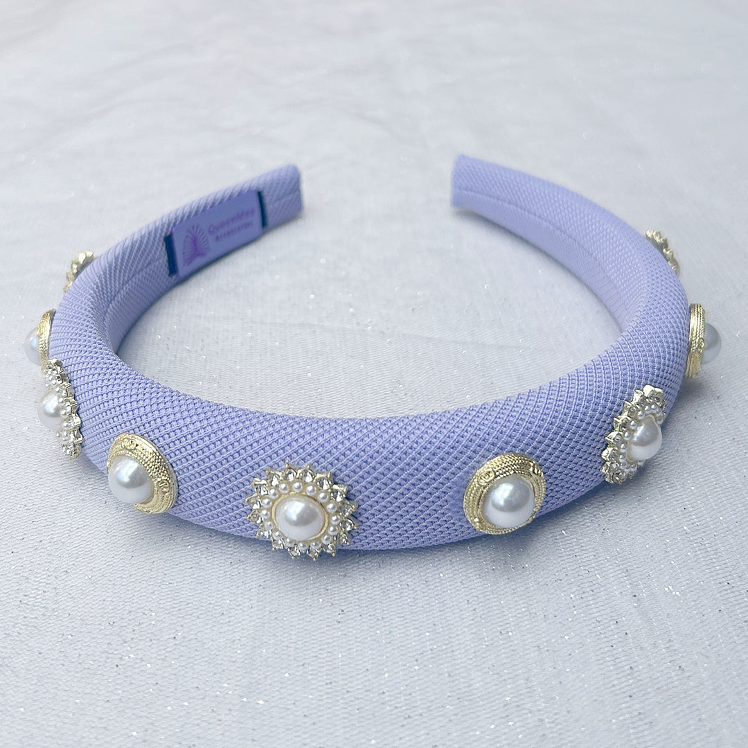 Lilac Headband with Pearls Lilac Pearl Headband embellished