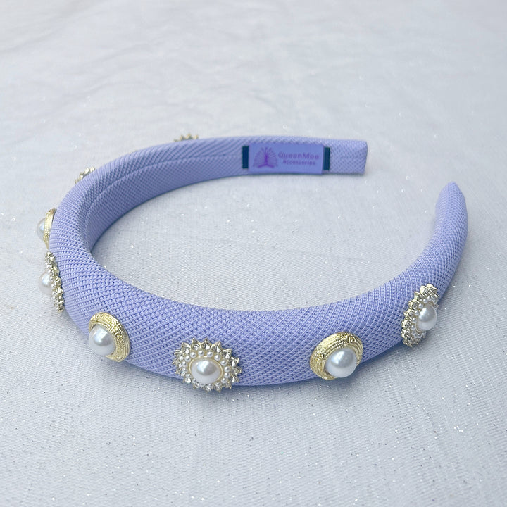 Lilac Headband with Pearls Lilac Pearl Headband jewelled