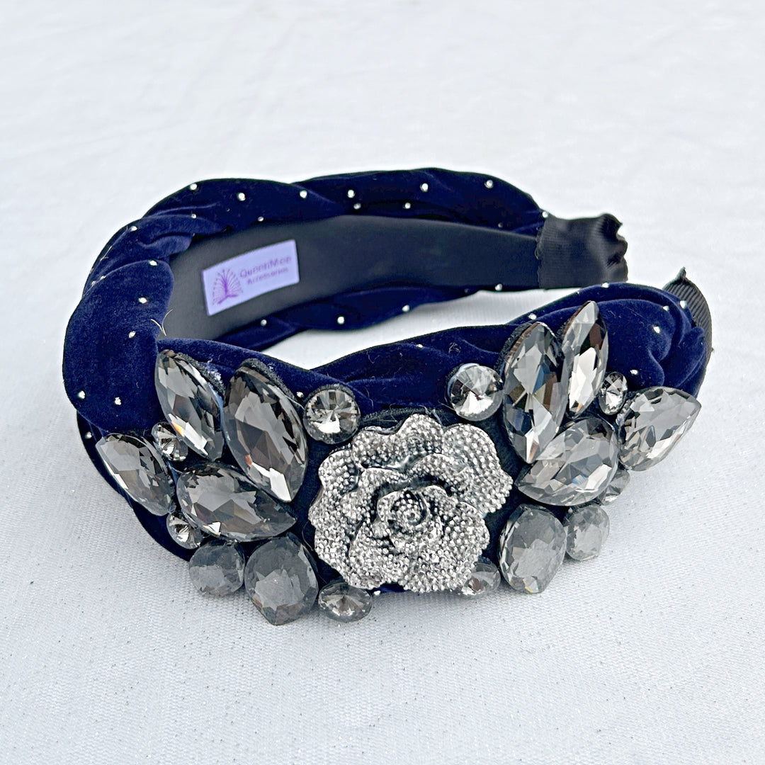 Navy Races Headpiece Floral Headpiece Crystal