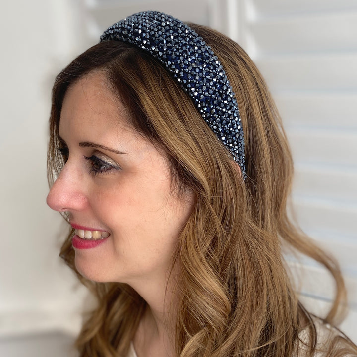 Navy Sparkly Hair Band Wide Headband