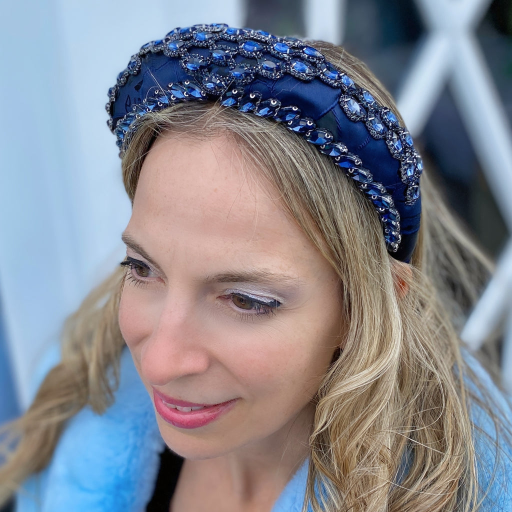 Navy-headpiece-wedding-  display picture 1