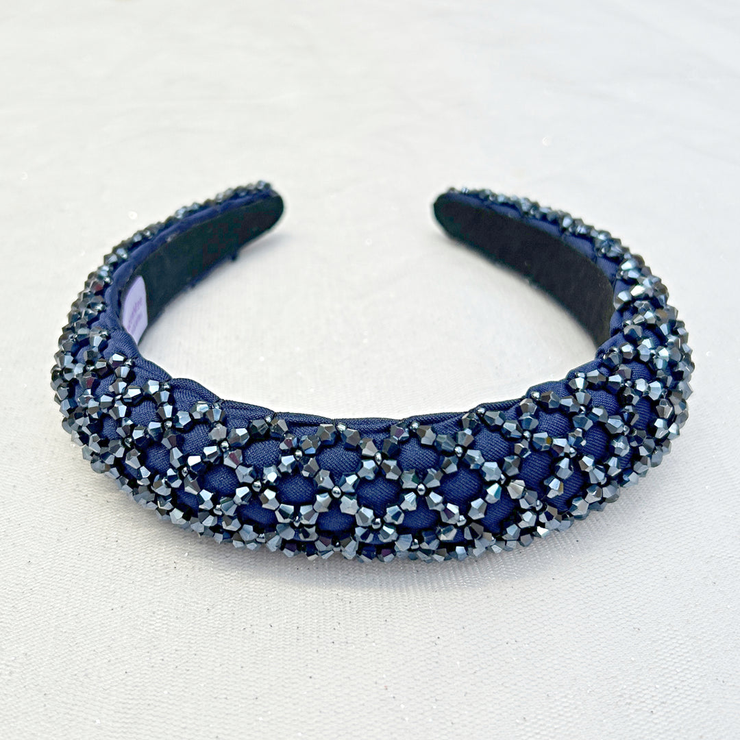 Navy Sparkly Headband Navy Beaded Headband