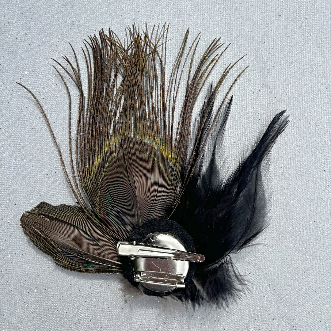 Peacock Feather Fascinator with Diamante