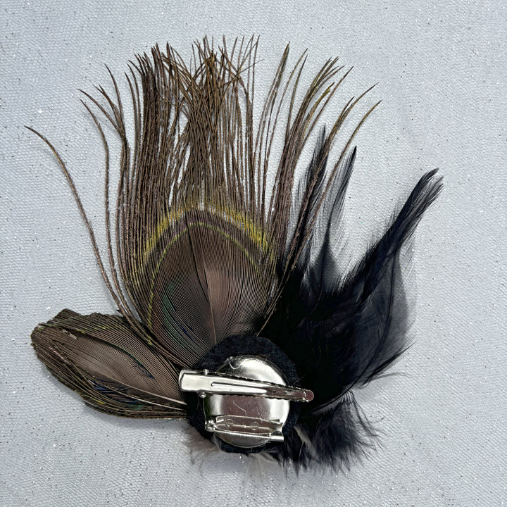 Peacock Feather Fascinator with Diamante