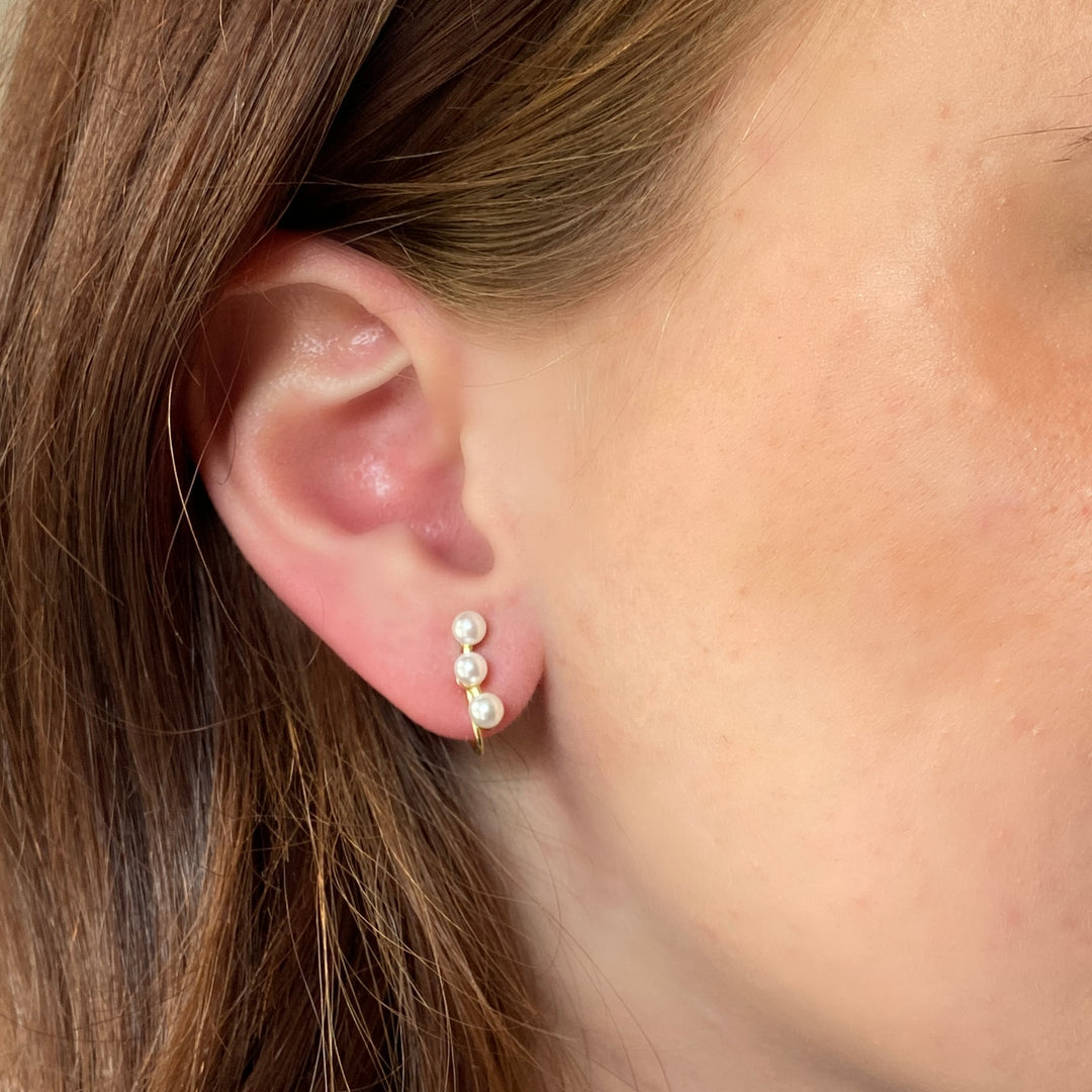 Pearl Clip On Earrings Small