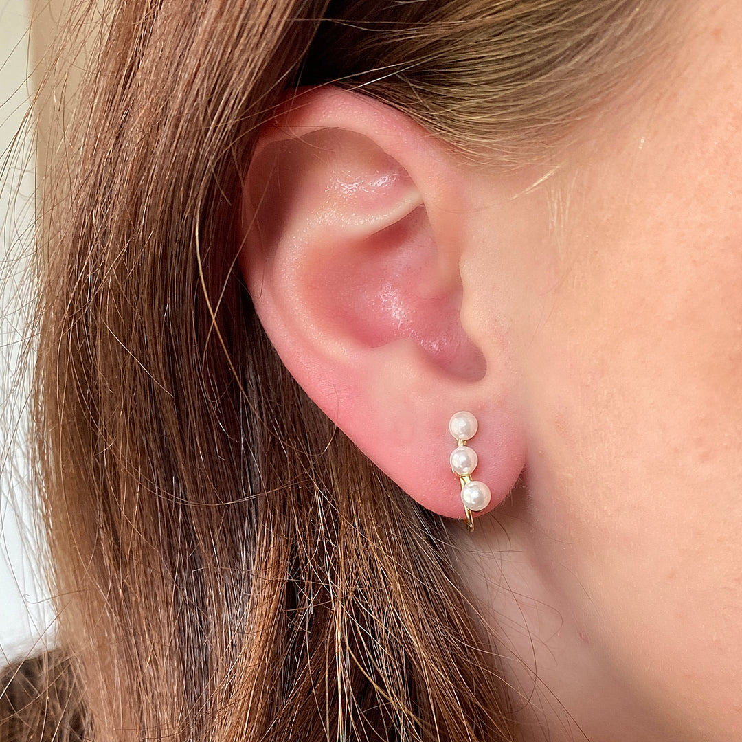 Pearl Clip On Earrings Small