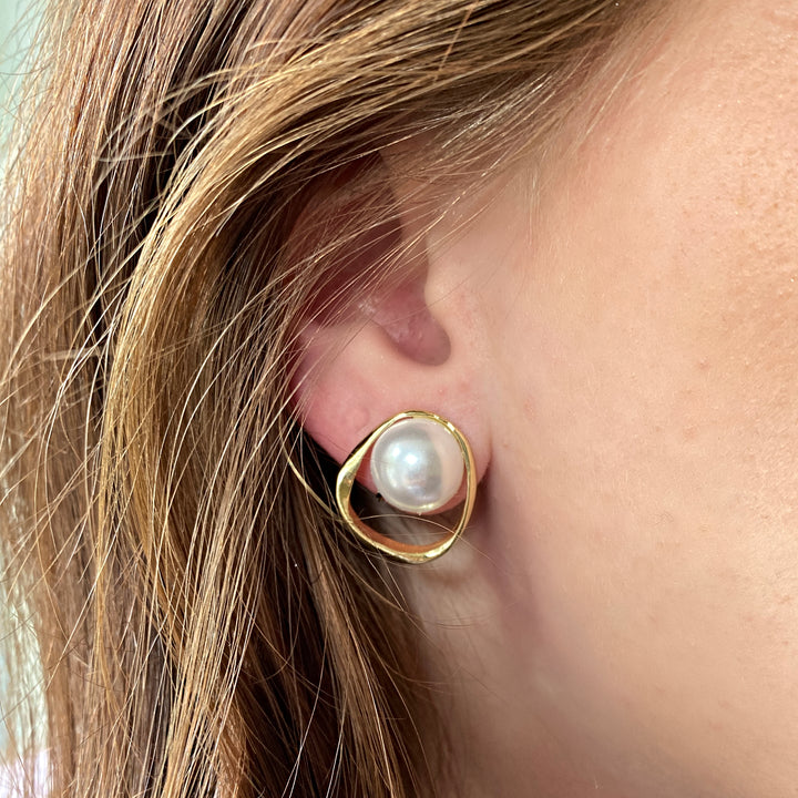 Pearl Clip On Earrings Gold