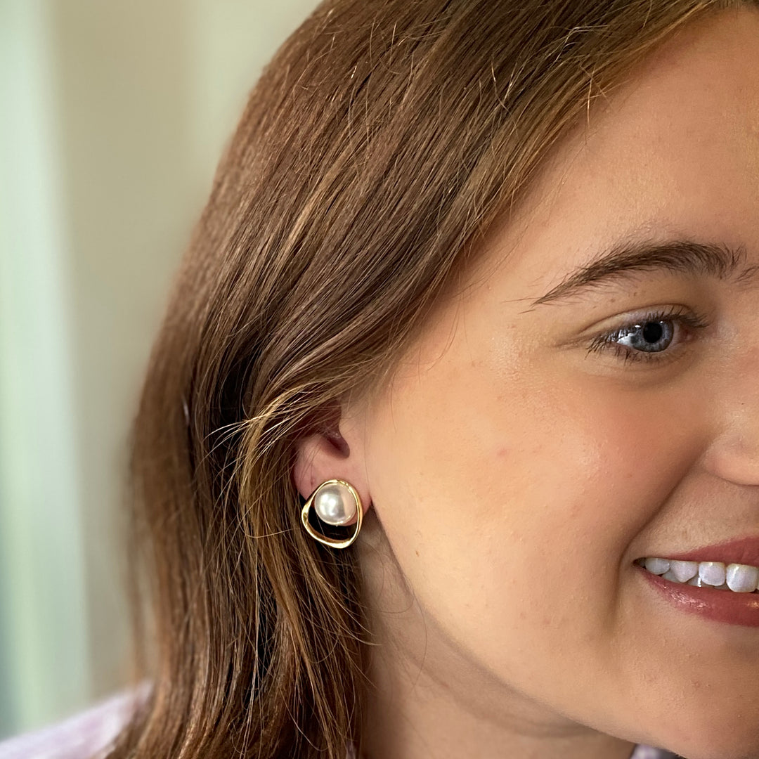 Pearl Clip On Earrings Gold