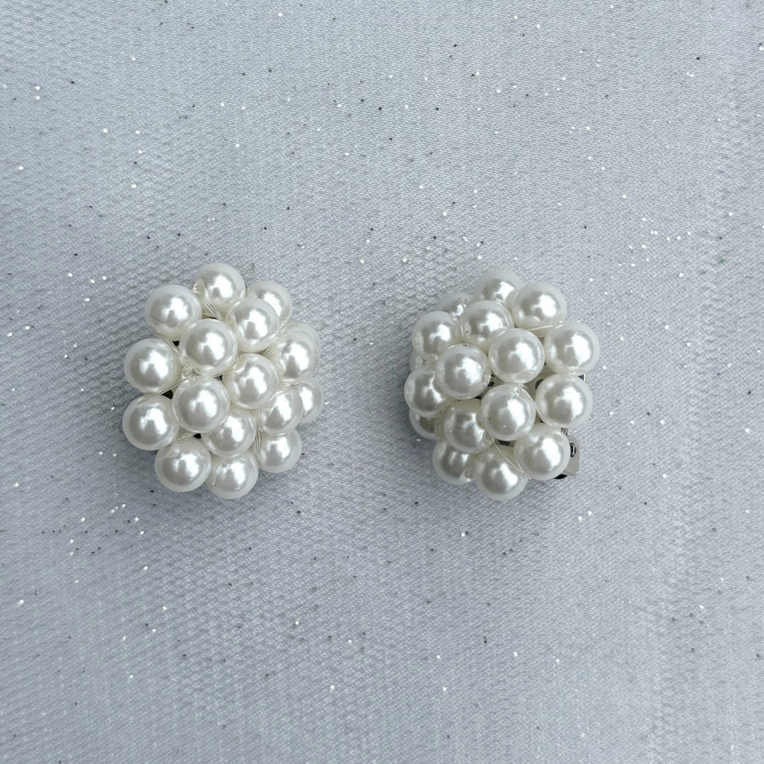 Pearl Clip On Earrings Large