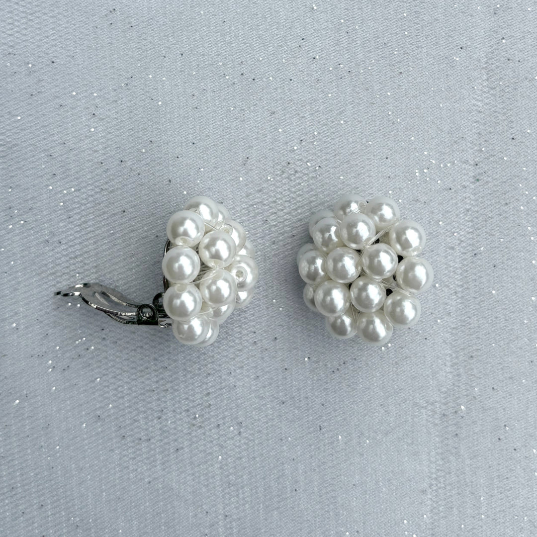 Pearl Clip On Earrings Large