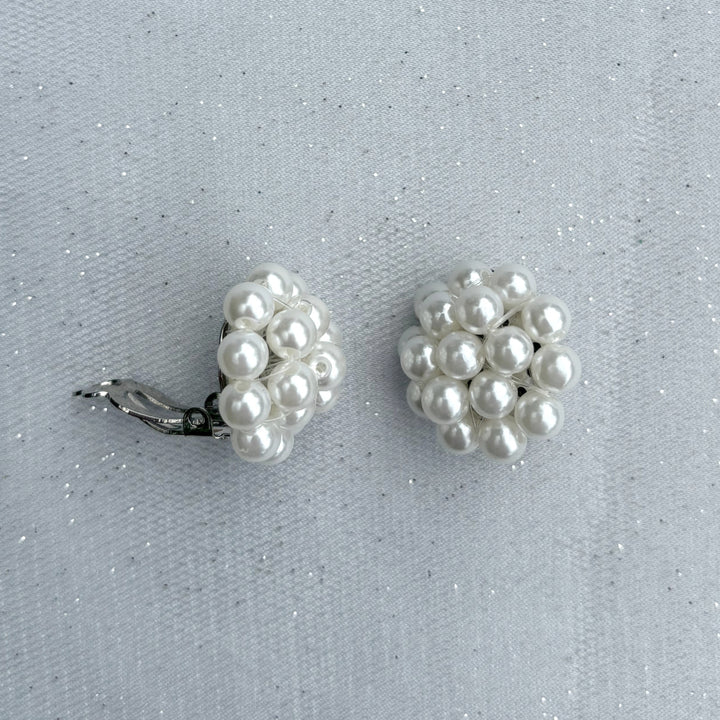 Pearl Clip On Earrings Large