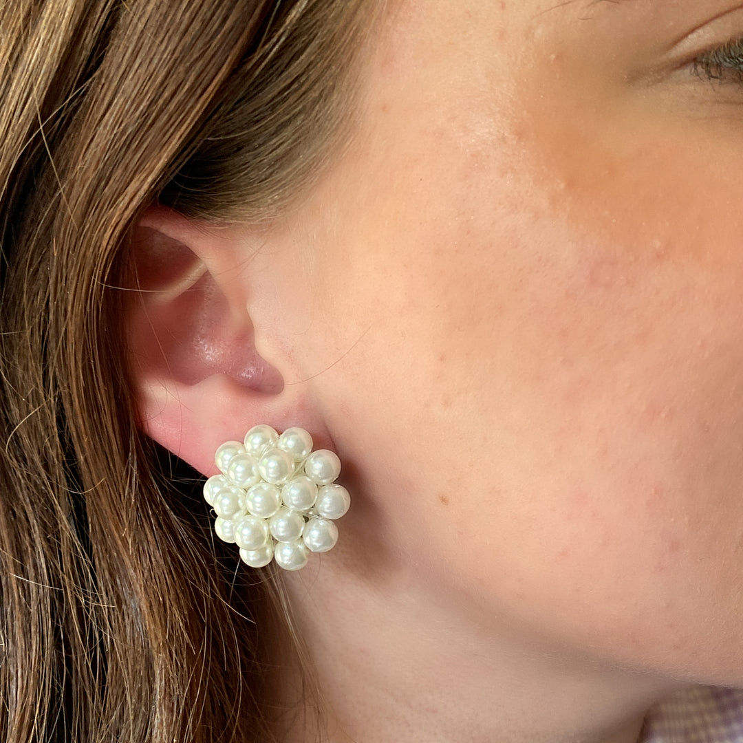 Pearl Clip On Earrings Large