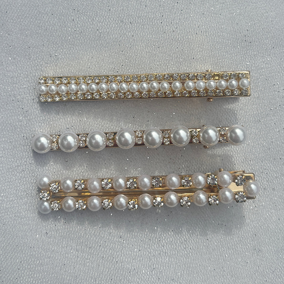 pearl clips in gold wedding hair, Pearl Hair Clips Gold, Diamante Gold Hair Clips, Gold Hair Clips Wedding Hair Clips, Bridal Pearl Diamante Hair Clips, Sparkly Hair Clips, Diamante Hair Clips