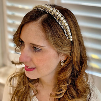 Pear Headband with Boucle Pearl Hair Band Party Guest