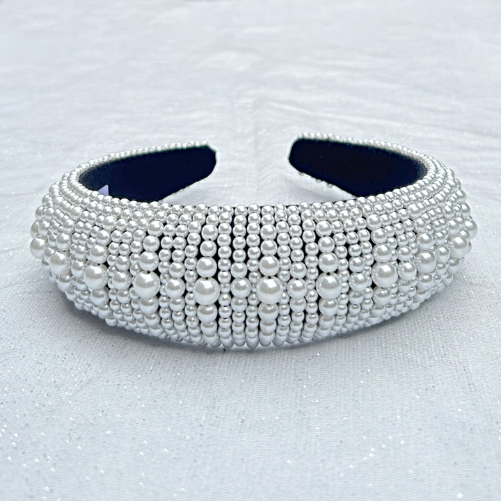 Pearl Padded Headband White