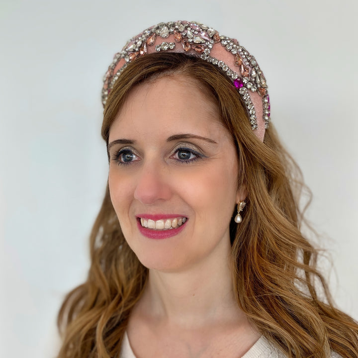 Pink Jewelled Headpiece Statement Headband Wedding Guest