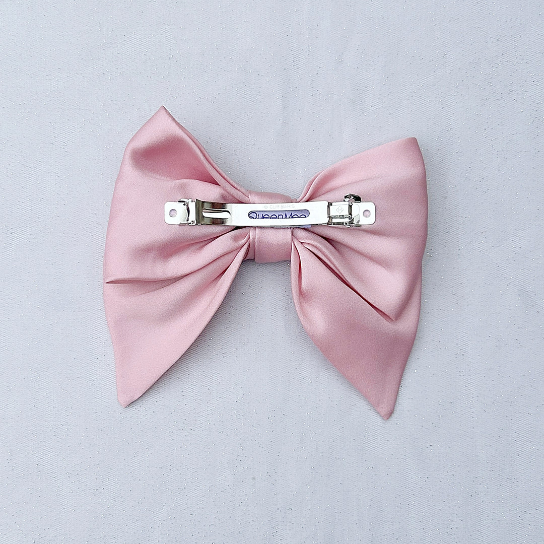 Pink Satin Hair Bow Pink Hair Clip Barrette