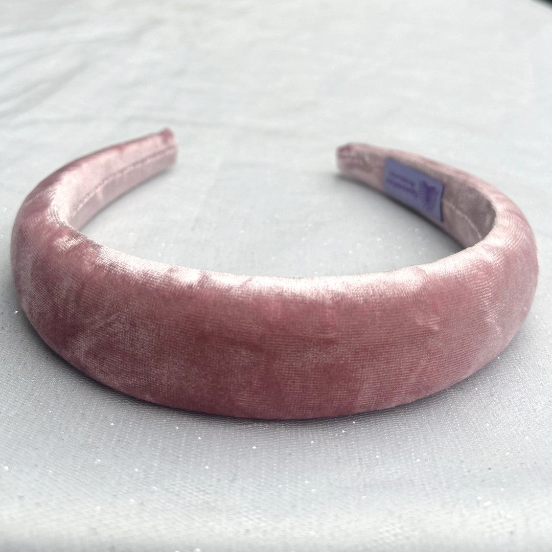 Pink Crushed Velvet Hairband, Pink Velvet Headband, Pink Padded Headband, Velvet Headband , Pink Headband