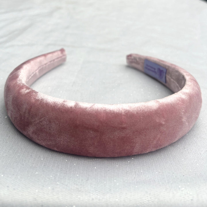 Pink Crushed Velvet Hairband, Pink Velvet Headband, Pink Padded Headband, Velvet Headband , Pink Headband