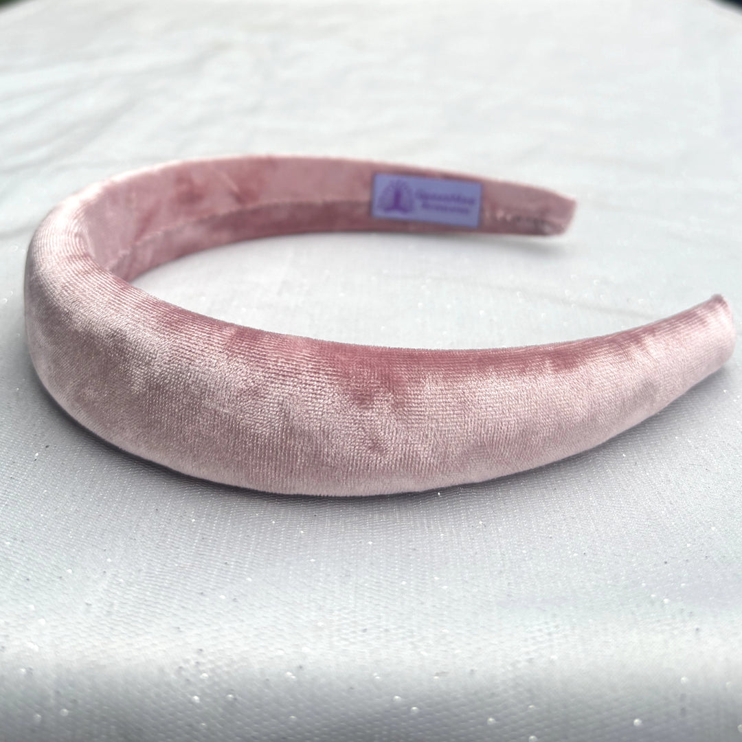 Pink Crushed Velvet Hairband, Pink Velvet Headband, Pink Padded Headband, Velvet Headband , Pink Headband