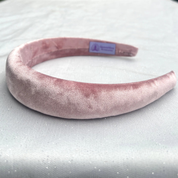 Pink Crushed Velvet Hairband, Pink Velvet Headband, Pink Padded Headband, Velvet Headband , Pink Headband
