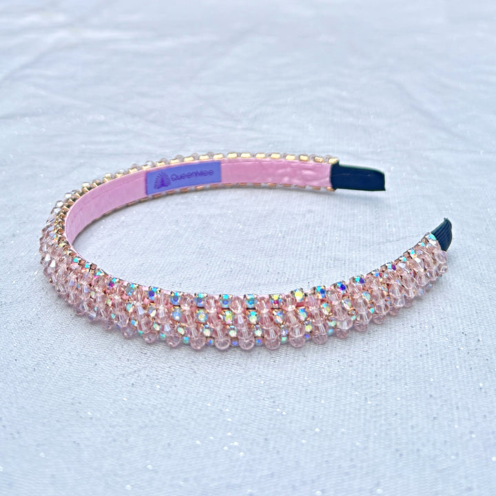 Pink Headband Thin Headband Sparkly Bead