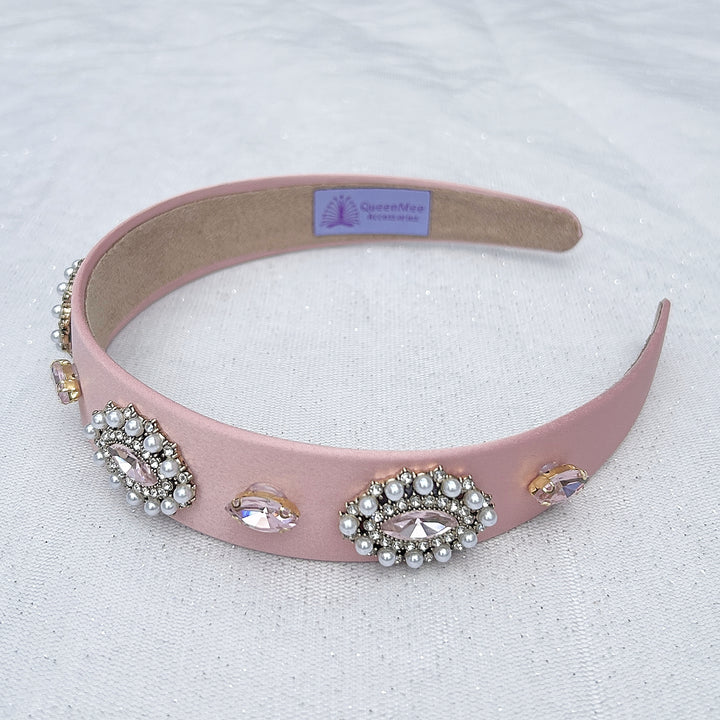 Pink Headband with Pearls Pink Jewelled Headband