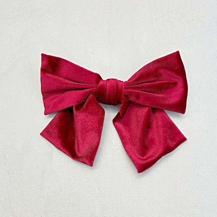 Red Hair Bow Velvet Hair Bow Hair Clip