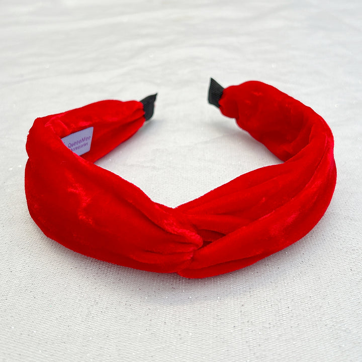 Red Headband Velvet Headband Knot Hair Band