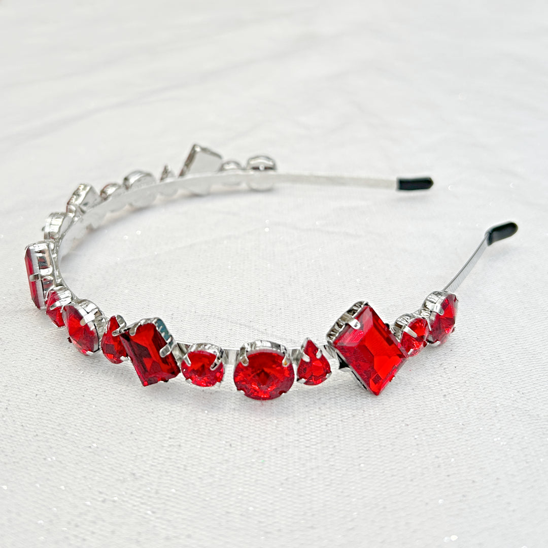 Red Sparkly Headband Wedding Guest Hair Band Crystals