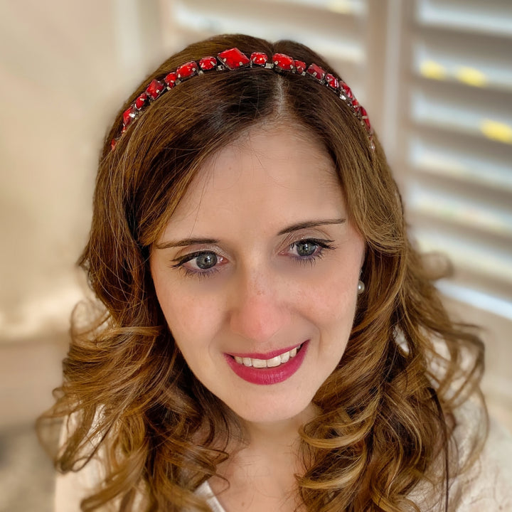 Red Sparkly Headband Wedding Guest Hair Band