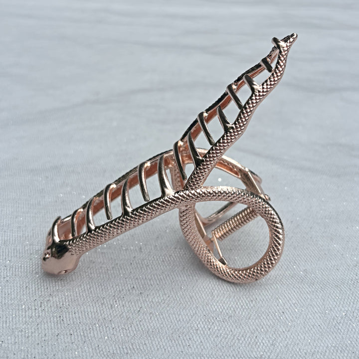 Rose Gold Snake Hair Claw Clip