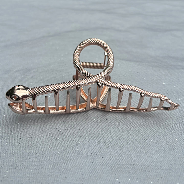 Rose Gold Snake Hair Claw Clip