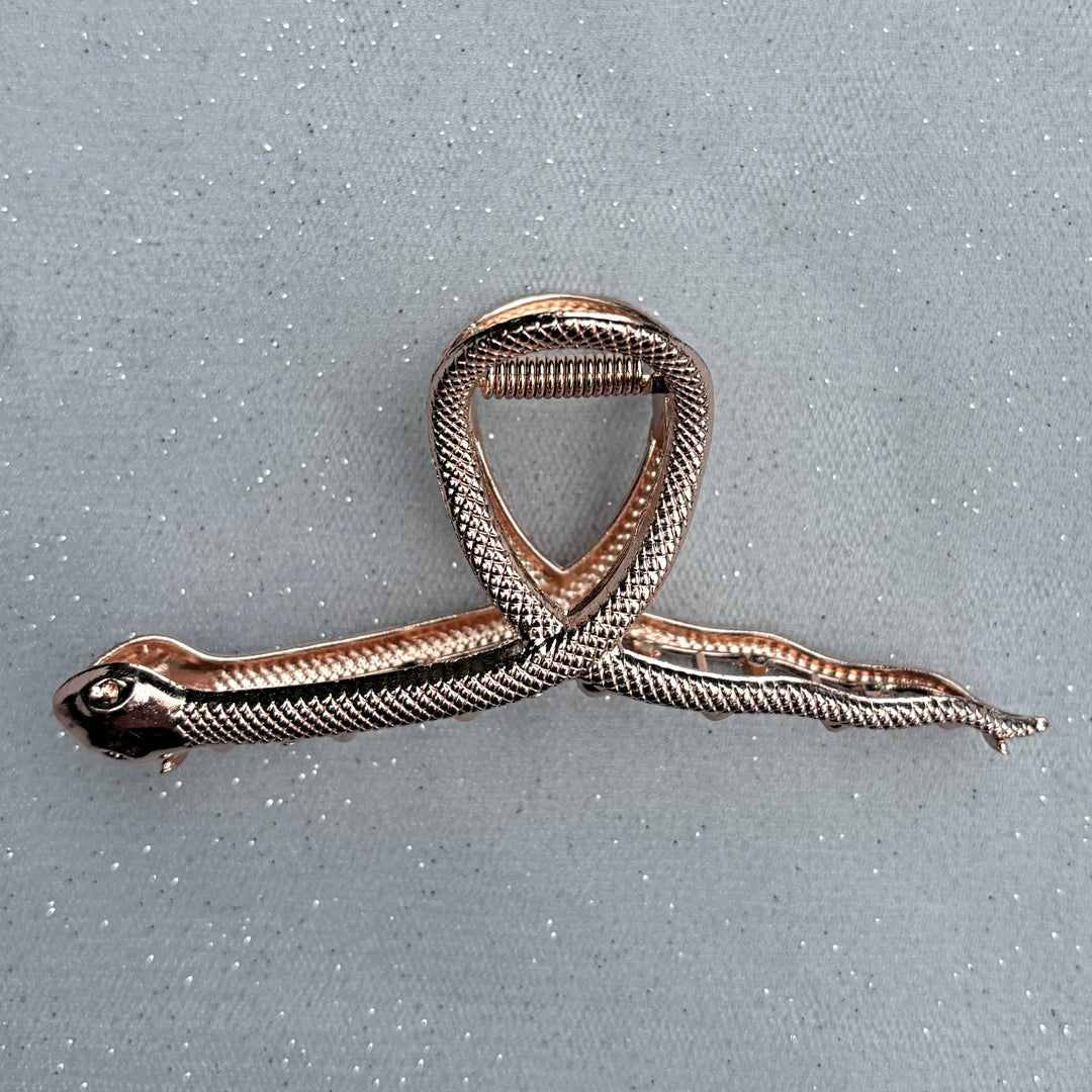Rose Gold Snake Hair Claw Clip