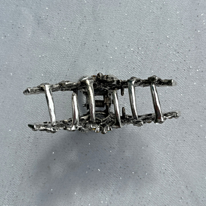 Silver Claw Hair Clip with Diamante