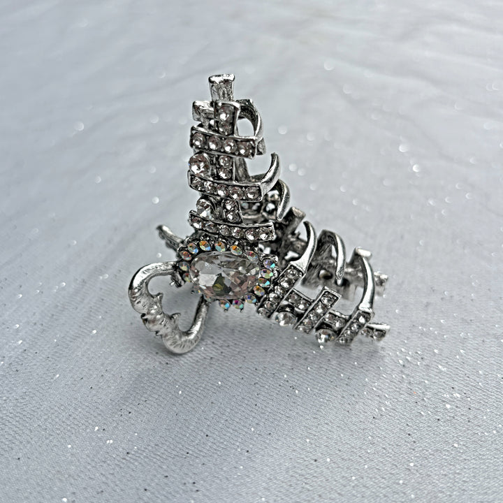 Silver Claw Hair Clip with Diamante