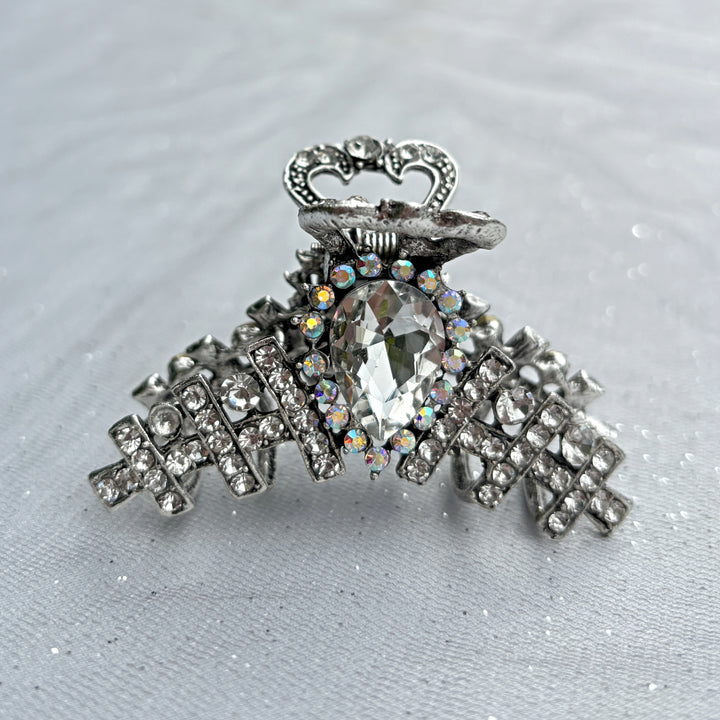 Silver Claw Hair Clip with Diamante