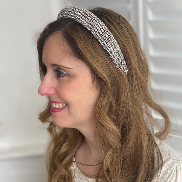 Silver Headband Statement Hair Band Crystal Headband