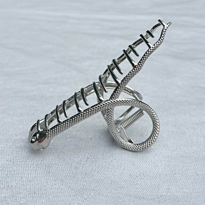 Silver Snake Hair Claw Clip, Snake Claw Clip, Silver Claw Clip, Large Silver Hair Clip, Metal Claw Clip 
